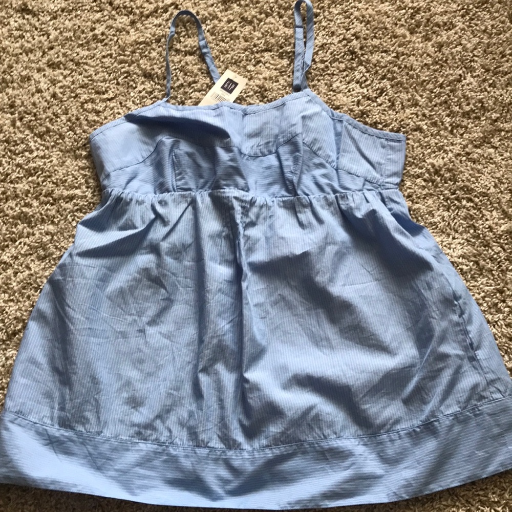 Gap Blue pinstriped Babydoll top NWT